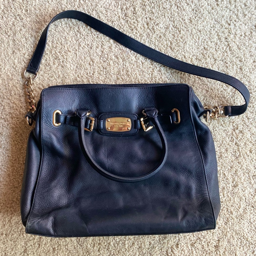 Michael Kors Black Leather Shoulder Bag